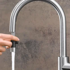 Blanco Candor-S Single Lever Brushed Stainless Steel Mono Pull Out Kitchen Mixer Tap