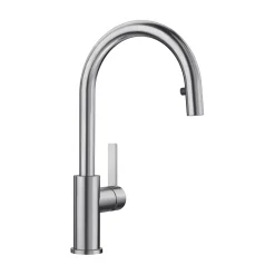 Blanco Candor-S Single Lever Brushed Stainless Steel Mono Pull Out Kitchen Mixer Tap