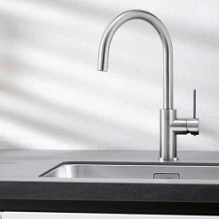 Blanco Candor WRAS Approved Single Lever Brushed Stainless Steel Mono Kitchen Mixer Tap