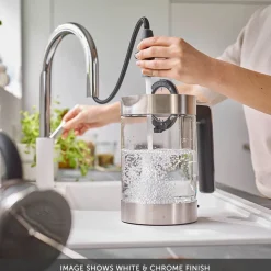Blanco Carena-S Vario Single Lever Chrome Pull Out Kitchen Mixer Spray Tap with Silgranit Matching Finish