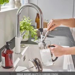 Blanco Carena-S Vario Single Lever Chrome Pull Out Kitchen Mixer Spray Tap with Silgranit Matching Finish