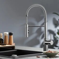 Blanco Catris-S Semi-Professional Chrome Single Lever Pull Out Kitchen Mixer Tap with Dual Spray