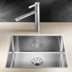 Blanco Claron 1 Bowl Undermount Satin Polish Stainless Steel Kitchen Sink & Waste - 490 x 440mm