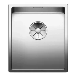 Blanco Claron Compact 1 Bowl Undermount Satin Polish Stainless Steel Kitchen Sink & Waste - 380 x 440mm
