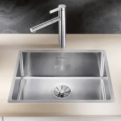 Blanco Claron Large 1 Bowl Satin Polish Stainless Steel Kitchen Sink & Waste - 540 x 440mm
