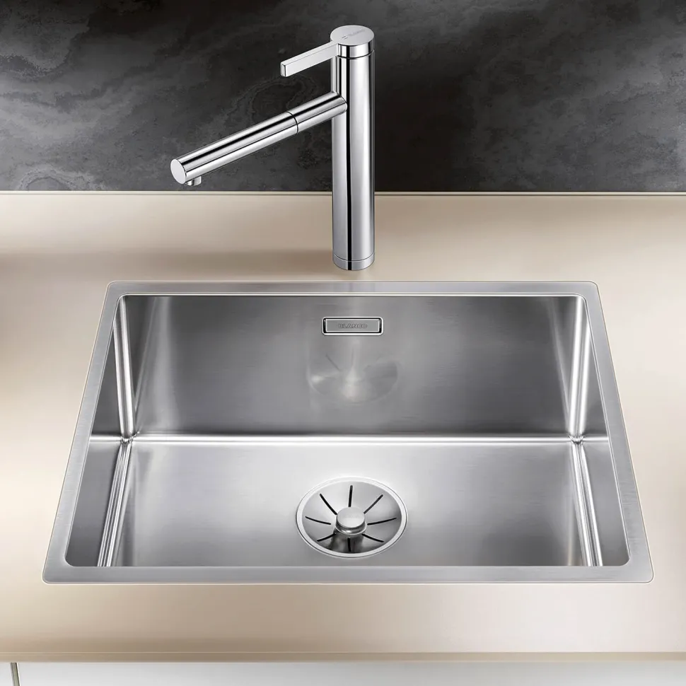 Blanco Claron Large 1 Bowl Satin Polish Stainless Steel Kitchen Sink & Waste - 540 x 440mm
