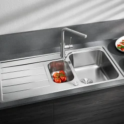Blanco Classimo 6 S-IF 1.5 Bowl Brushed Stainless Steel Kitchen Sink & Waste with Reversible Drainer - 1000 x 500mm
