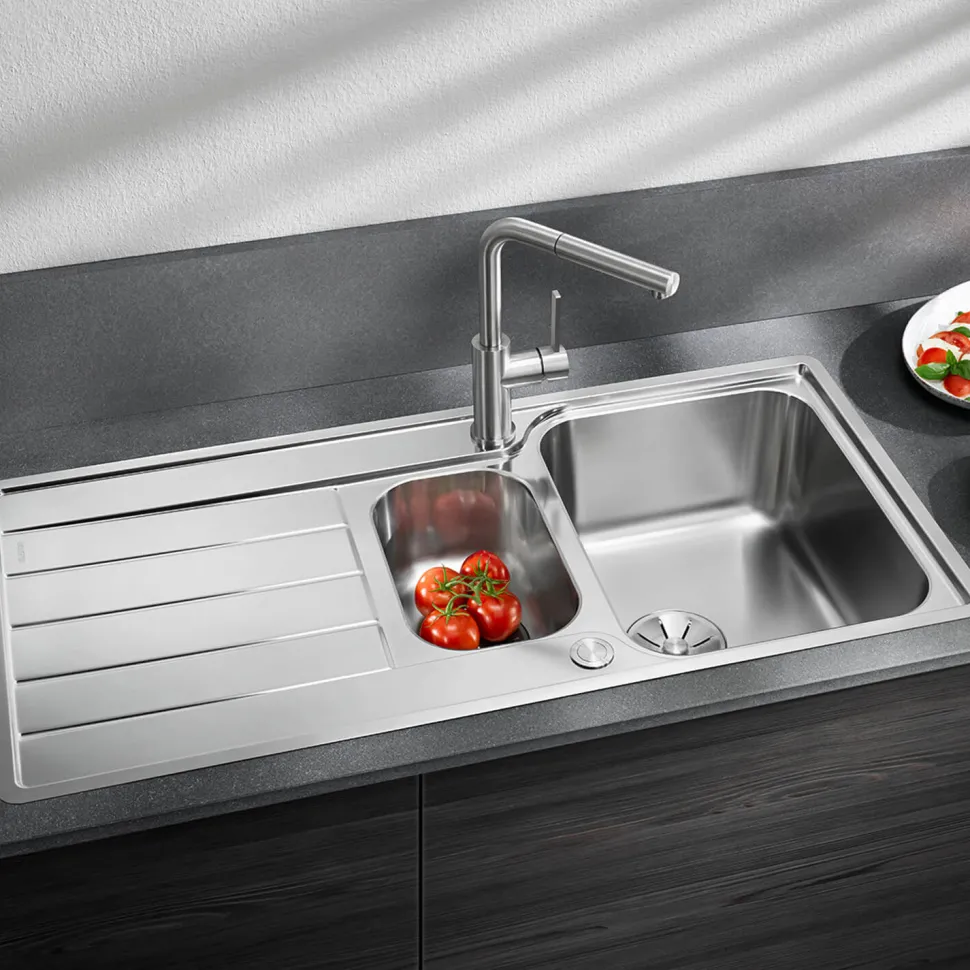 Blanco Classimo 6 S-IF 1.5 Bowl Brushed Stainless Steel Kitchen Sink & Waste with Reversible Drainer - 1000 x 500mm