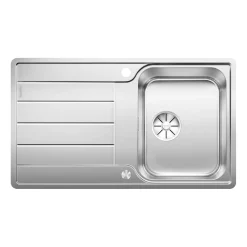 Blanco Classimo 45 S-IF Compact 1 Bowl Brushed Stainless Steel Kitchen Sink & Waste with Reversible Drainer - 860 x 500mm