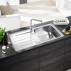 Blanco Classimo XL 6 S-IF 1 Bowl Brushed Stainless Steel Kitchen Sink & Waste with Reversible Drainer - 1000 x 500mm