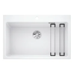 Blanco Etagon 8 Extra Large 1 Bowl Silgranit Composite Kitchen Sink & Waste with Tap Ledge - 780 x 510mm
