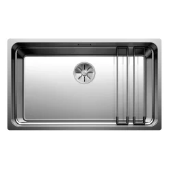 Blanco Etagon Extra Large 1 Bowl Satin Polish Inset or Undermount Stainless Steel Kitchen Sink & Waste - 740 x 440mm