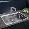 Blanco Etagon Extra Large 1 Bowl Satin Polish Stainless Steel Kitchen Sink & Waste with Tap Ledge - 740 x 500mm