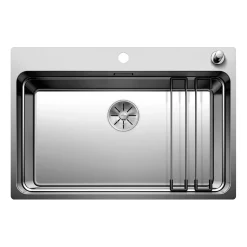 Blanco Etagon Extra Large 1 Bowl Satin Polish Stainless Steel Kitchen Sink & Waste with Tap Ledge - 740 x 500mm