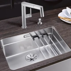 Blanco Etagon Large 1 Bowl Satin Polish Inset or Undermount Stainless Steel Kitchen Sink & Waste - 540 x 440mm