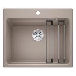 Blanco Etagon 6 Large 1 Bowl Silgranit Composite Kitchen Sink & Waste with Tap Ledge - 600 x 510mm