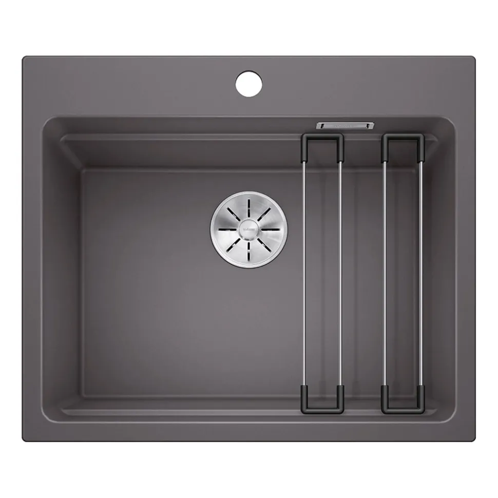 Blanco Etagon 6 Large 1 Bowl Silgranit Composite Kitchen Sink & Waste with Tap Ledge - 600 x 510mm