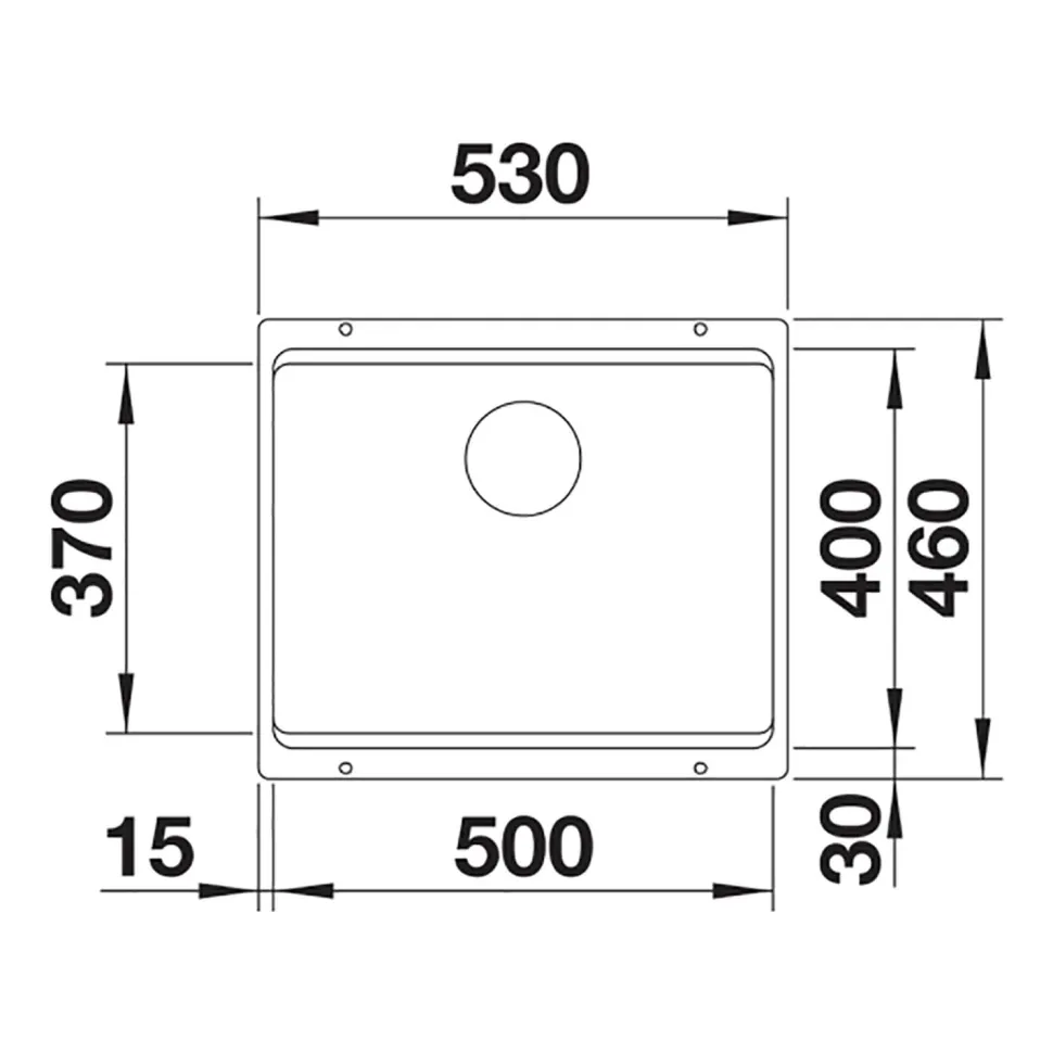 Blanco Etagon 500-U Large 1 Bowl Silgranit Composite Undermount Kitchen Sink & Waste - 530 x 460mm