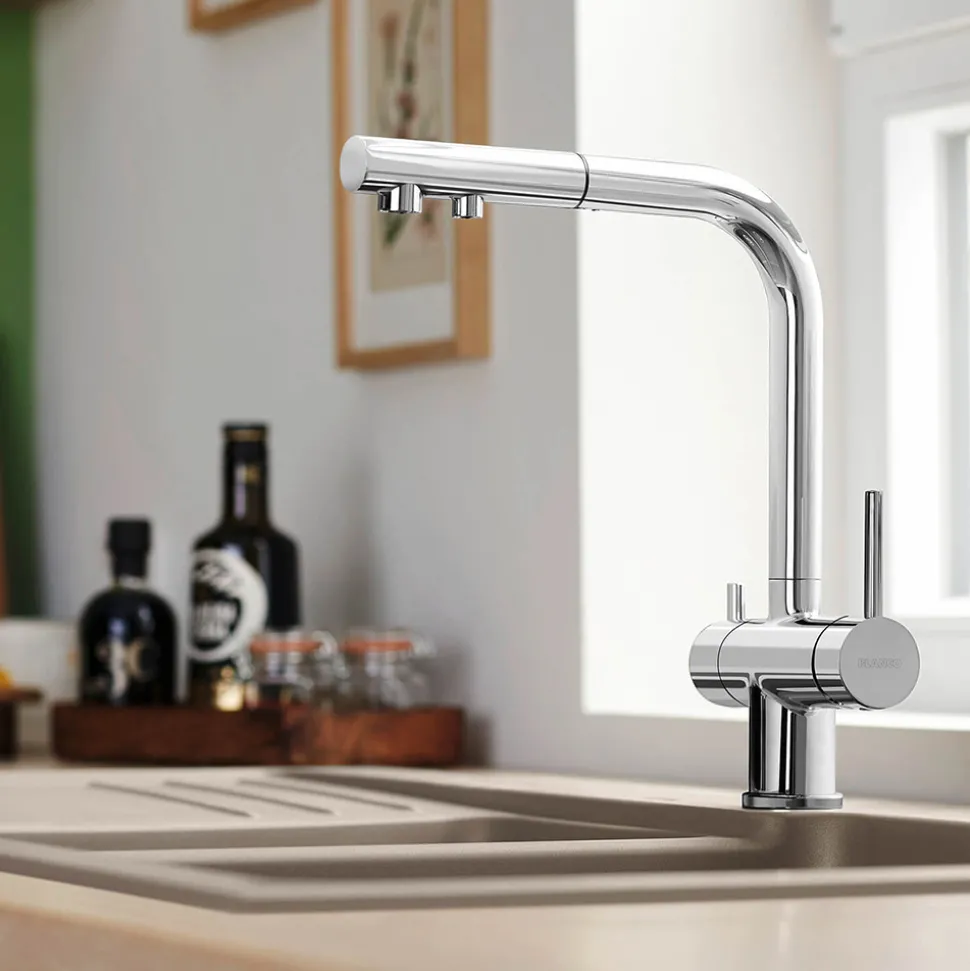 Blanco Fontas-S II 3-in-1 Warm, Cold and Filtered Cold Water Mono Pull Out Kitchen Mixer Tap