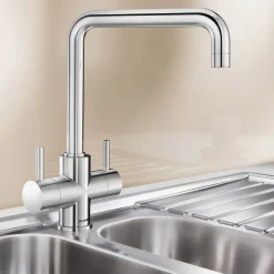 Blanco Jamia WRAS Approved Twin Lever Chrome Mono Kitchen Mixer Tap