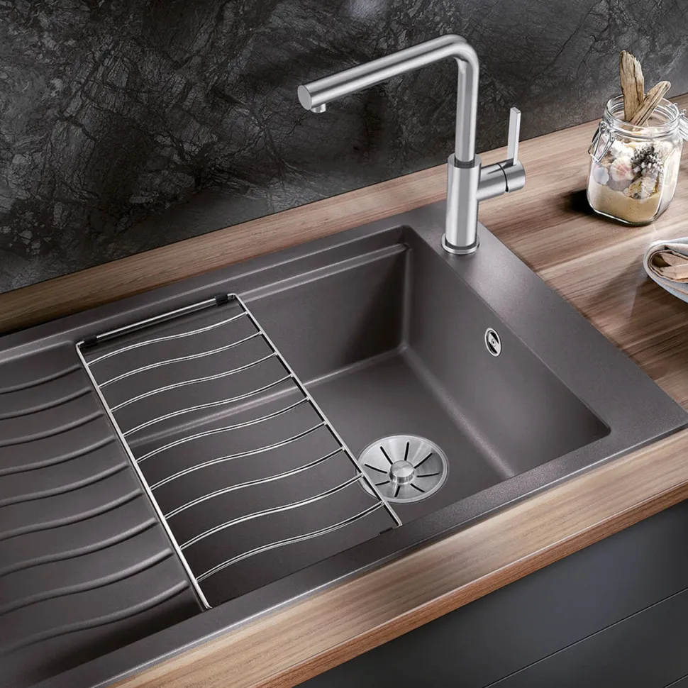 Blanco Lanora Eco Cold Start WRAS Approved Brushed Stainless Steel Mono Kitchen Mixer Tap