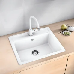 Blanco Legra 6 1 Bowl Silgranit Composite Kitchen Sink & Waste with Tap Ledge - 585 x 500mm