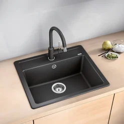 Blanco Legra 6 1 Bowl Silgranit Composite Kitchen Sink & Waste with Tap Ledge - 585 x 500mm