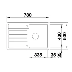 Blanco Legra 45 S Compact 1 Bowl Silgranit Composite Kitchen Sink & Waste with Reversible Drainer - 780 x 500mm