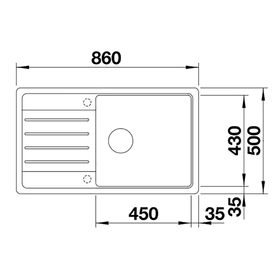Blanco Legra XL 6 S 1 Bowl Silgranit Composite Kitchen Sink & Waste with Reversible Drainer - 860 x 500mm
