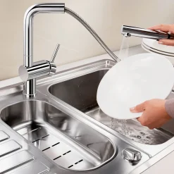 Blanco Linus-S Single Lever Mono Pull Out Kitchen Mixer Tap