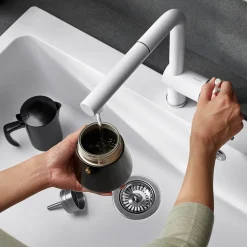 Blanco Linus-S Vario Single Lever Mono Pull Out Kitchen Mixer Tap with Silgranit Matching Finish