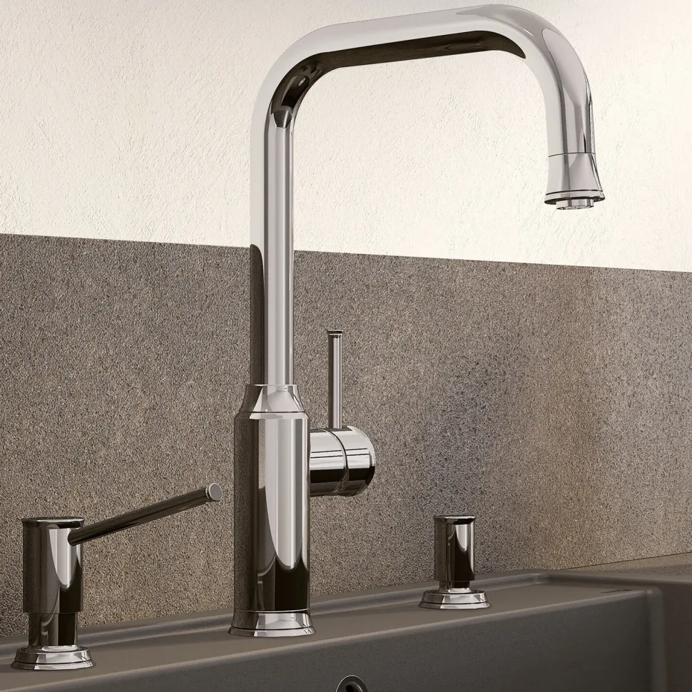 Blanco Livia-S Single Lever Mono Pull Out Mono Kitchen Mixer Tap - Chrome