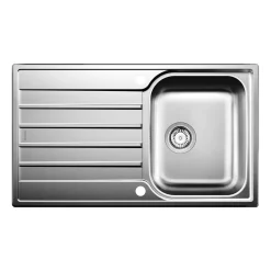 Blanco Livit 45 S Salto 1 Bowl Brushed Stainless Steel Kitchen Sink & Waste with Reversible Drainer - 860 x 500mm