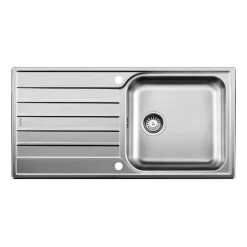 Blanco Livit XL 6 S 1 Bowl Brushed Stainless Steel Kitchen Sink & Waste with Reversible Drainer - 1000 x 500mm