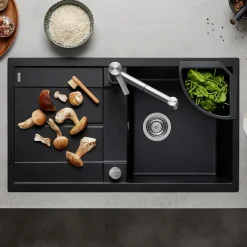 Blanco Metra 5 S Compact 1 Bowl Inset Silgranit Composite Kitchen Sink & Waste with Reversible Drainer - 860 x 500mm