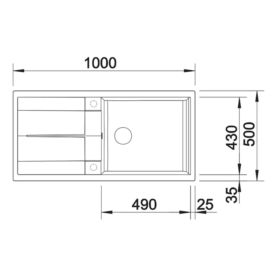 Blanco Metra XL 6 S 1 Bowl Inset Silgranit Composite Kitchen Sink & Waste with Reversible Drainer - 1000 x 500mm