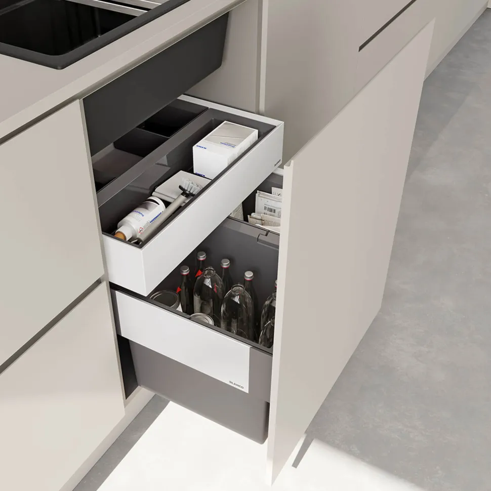 Blanco Select II 60/2 Orga 49 litre 2 Container Waste Organiser for 600mm Kitchen Cabinets