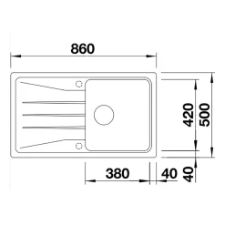 Blanco Sona 5 S Compact 1 Bowl Inset Silgranit Composite Kitchen Sink & Waste with Reversible Drainer - 860 x 500mm