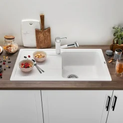 Blanco Sona 5 S Compact 1 Bowl Inset Silgranit Composite Kitchen Sink & Waste with Reversible Drainer - 860 x 500mm