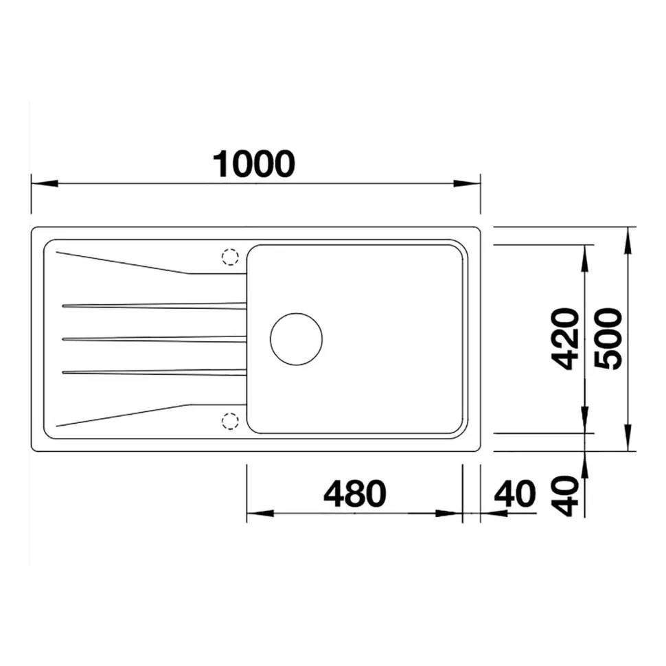 Blanco Sona XL 6 S 1 Bowl Inset Silgranit Composite Kitchen Sink & Waste with Reversible Drainer - 1000 x 500mm