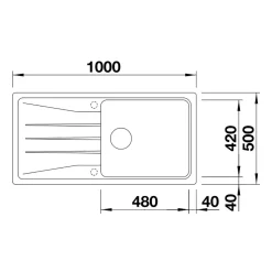 Blanco Sona XL 6 S 1 Bowl Inset Silgranit Composite Kitchen Sink & Waste with Reversible Drainer - 1000 x 500mm
