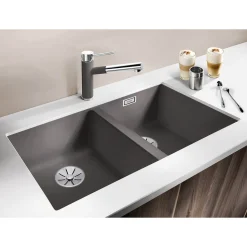 Blanco Subline 2 Bowl Undermount Silgranit Composite Kitchen Sink & Waste - 755 x 460mm