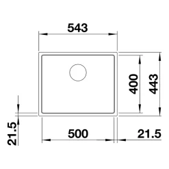 Blanco Subline 500-IF Silgranit Composite Kitchen Sink & Waste with Steel Frame - 543 x 443mm