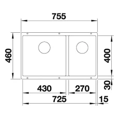 Blanco Subline XL 1.5 Bowl Undermount Silgranit Composite Kitchen Sink & Waste - 755 x 460mm