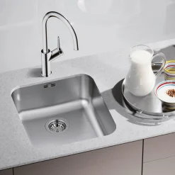 Blanco Supra 450-U 1 Bowl Undermount Brushed Stainless Steel Kitchen Sink & Waste - 480 x 430mm