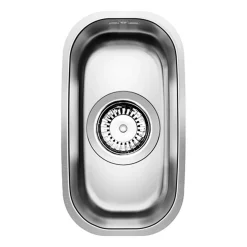 Blanco Supra 160-U 0.5 Bowl Undermount Brushed Stainless Steel Kitchen Sink & Waste - 184 x 322mm