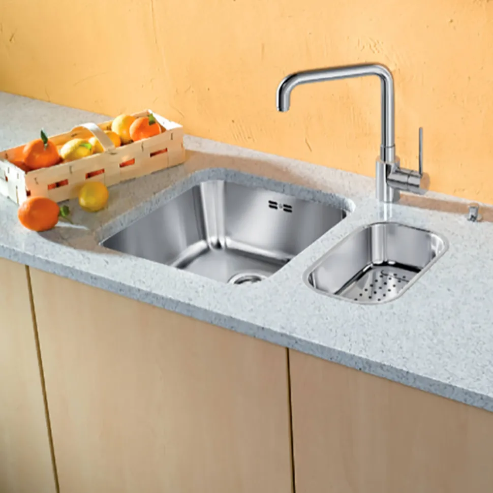 Blanco Supra 160-U 0.5 Bowl Undermount Brushed Stainless Steel Kitchen Sink & Waste - 184 x 322mm