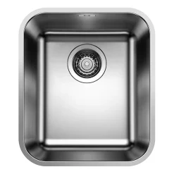 Blanco Supra 340-U Compact 1 Bowl Undermount Brushed Stainless Steel Kitchen Sink & Waste - 370 x 430mm