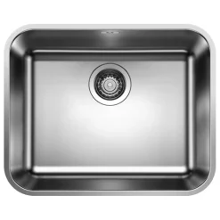 Blanco Supra 500-U Large 1 Bowl Undermount Brushed Stainless Steel Kitchen Sink & Waste - 530 x 430mm