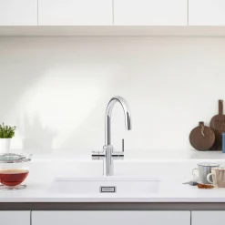 Blanco Tampera 3-in-1 Instant 100°C Boiling Water Mono Kitchen Mixer Tap - PVD Steel